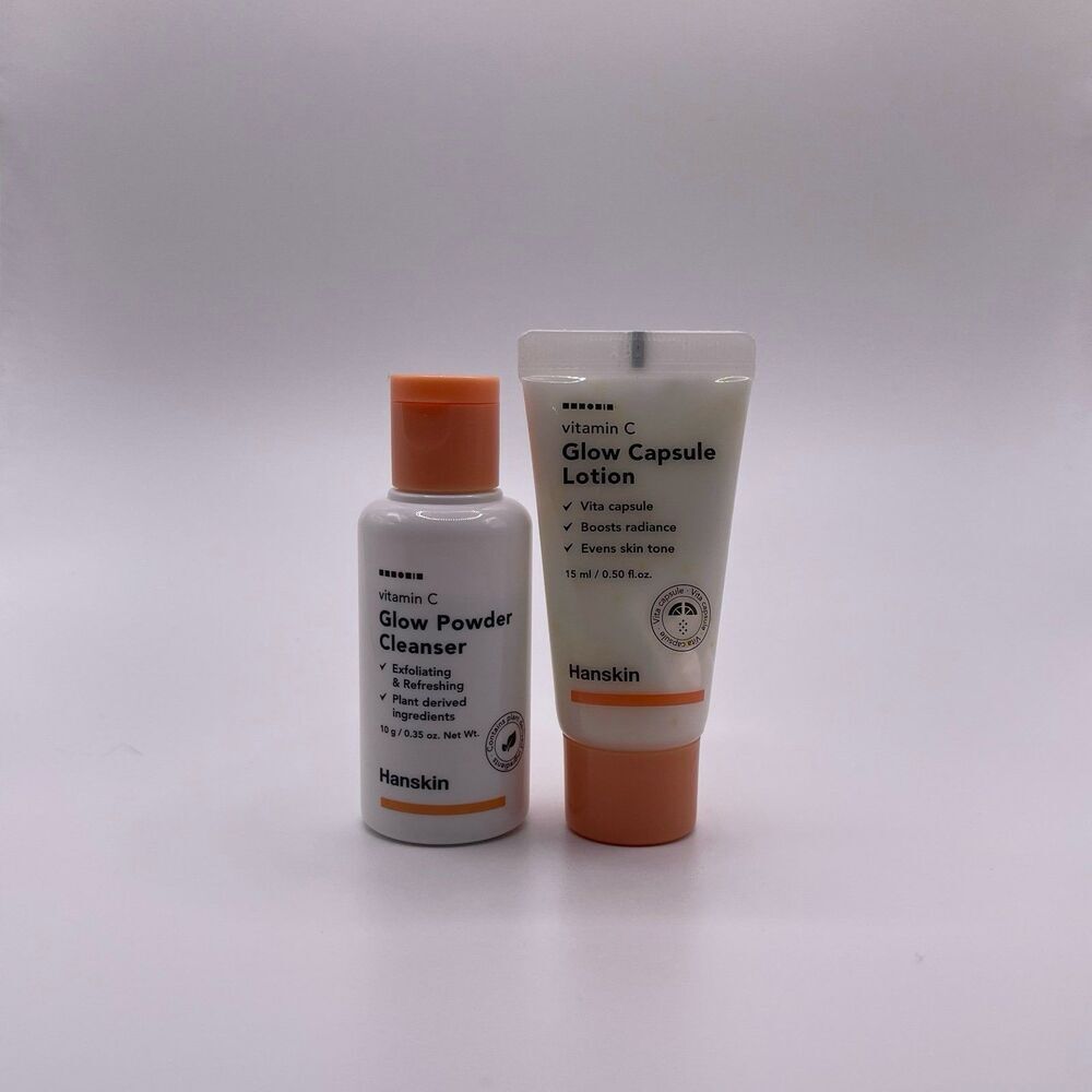Hanskin Vitamin C Glow Travel Size Face Cleanser & Cream 2 PCS. Set